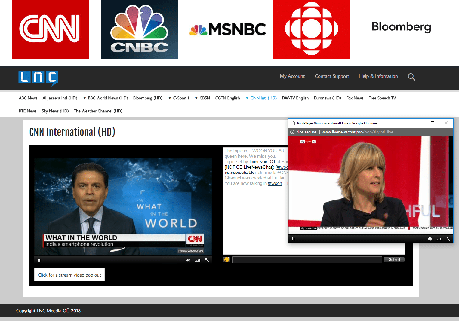 msnbc cnn cnbc bloomberg